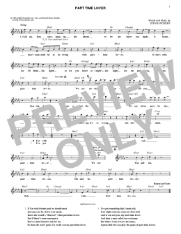 page one of Part Time Lover (Lead Sheet / Fake Book)