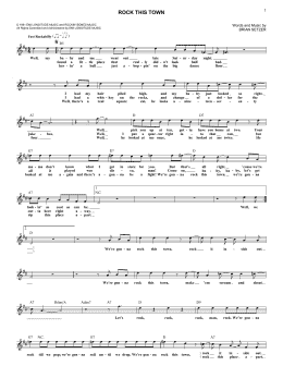 page one of Rock This Town (Lead Sheet / Fake Book)