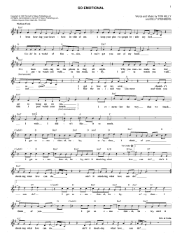 page one of So Emotional (Lead Sheet / Fake Book)