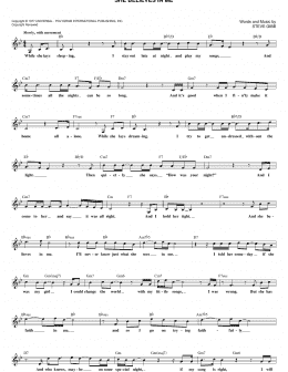 page one of She Believes In Me (Lead Sheet / Fake Book)