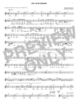 page one of Only In My Dreams (Lead Sheet / Fake Book)