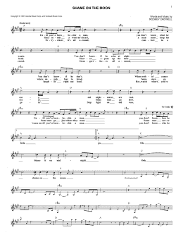 page one of Shame On The Moon (Lead Sheet / Fake Book)
