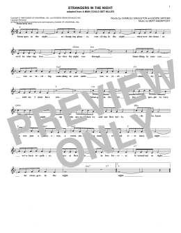 page one of Strangers In The Night (Lead Sheet / Fake Book)