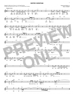 page one of Sister Christian (Lead Sheet / Fake Book)