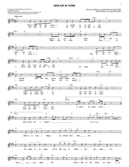 page one of New Kid In Town (Lead Sheet / Fake Book)