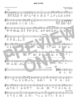 page one of Nine To Five (Lead Sheet / Fake Book)