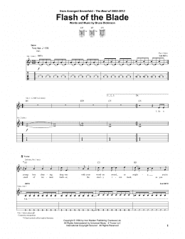 page one of Flash Of The Blade (Guitar Tab)