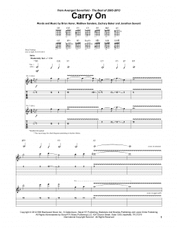 page one of Carry On (Guitar Tab)