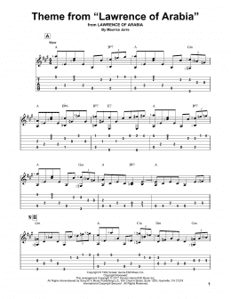 page one of Theme From "Lawrence Of Arabia" (Solo Guitar)