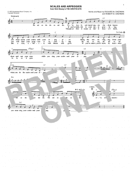 page one of Scales And Arpeggios (Lead Sheet / Fake Book)