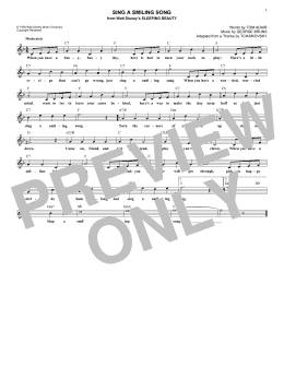 page one of Sing A Smiling Song (Lead Sheet / Fake Book)