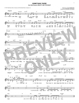 page one of Something There (from Beauty And The Beast) (Lead Sheet / Fake Book)
