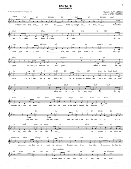 page one of Santa Fe (Lead Sheet / Fake Book)