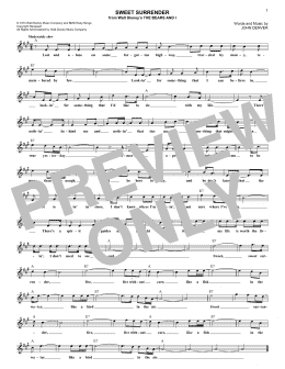page one of Sweet Surrender (Lead Sheet / Fake Book)