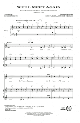 page one of We'll Meet Again (arr. Roger Emerson) (SATB Choir)