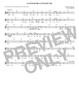page one of A Little Bit Me, A Little Bit You (Lead Sheet / Fake Book)