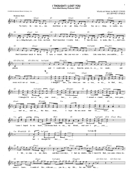 page one of I Thought I Lost You (Lead Sheet / Fake Book)