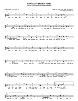 page one of Happy, Happy Birthday To You (Lead Sheet / Fake Book)
