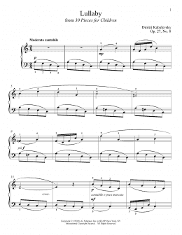 page one of Lullaby (Piano Solo)