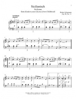 page one of Sicilienne, Op. 68, No. 11 (Piano Solo)