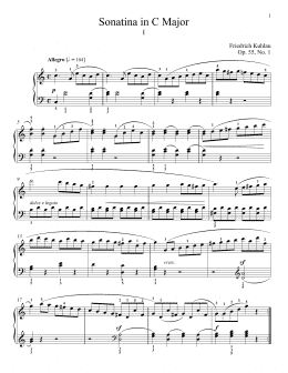 page one of Sonatina In C Major, Op. 55, No. 1 (Piano Solo)