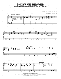 page one of Show Me Heaven (Piano Solo)