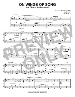 page one of On Wings Of Song (Piano Solo)