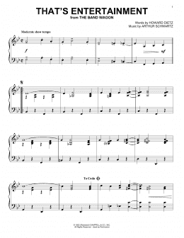 page one of That's Entertainment (Piano Solo)