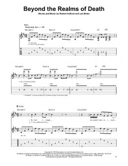 page one of Beyond The Realms Of Death (Guitar Tab (Single Guitar))