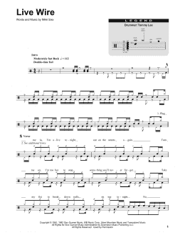 page one of Live Wire (Drums Transcription)