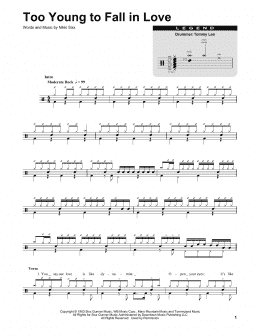 page one of Too Young To Fall In Love (Drums Transcription)