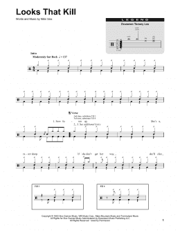 page one of Looks That Kill (Drums Transcription)