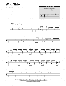page one of Wild Side (Drums Transcription)