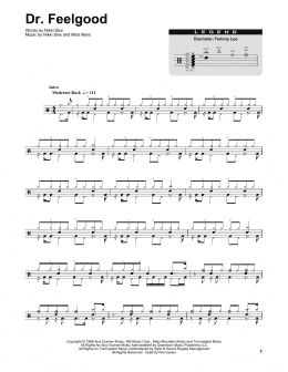 page one of Dr. Feelgood (Drums Transcription)