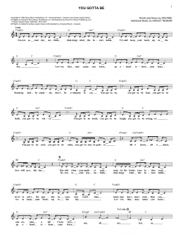 page one of You Gotta Be (Lead Sheet / Fake Book)