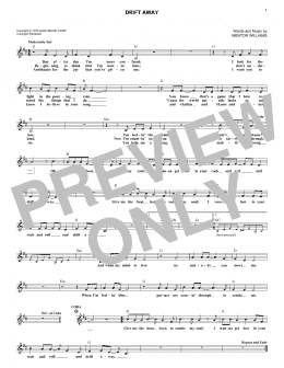 page one of Drift Away (feat. Dobie Gray) (Lead Sheet / Fake Book)