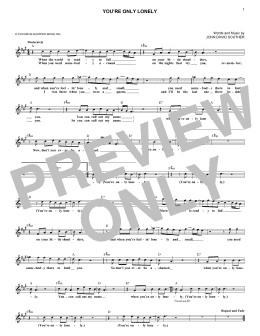 page one of You're Only Lonely (Lead Sheet / Fake Book)