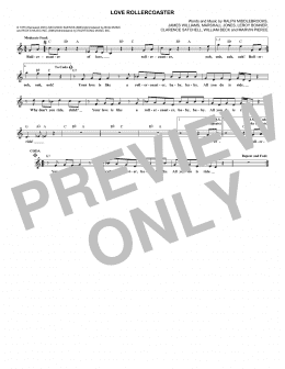 page one of Love Rollercoaster (Lead Sheet / Fake Book)