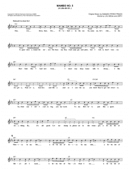 page one of Mambo No. 5 (A Little Bit Of...) (Lead Sheet / Fake Book)