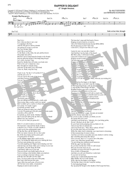 page one of Rapper's Delight (Lead Sheet / Fake Book)