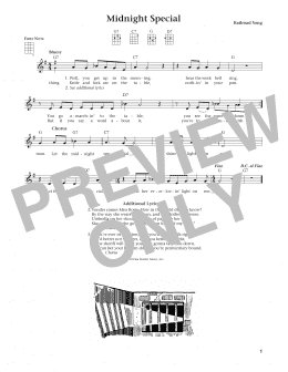 page one of Midnight Special (from The Daily Ukulele) (arr. Liz and Jim Beloff) (Ukulele)