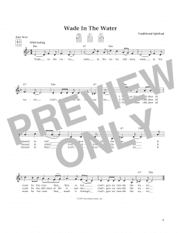 page one of Wade In The Water (from The Daily Ukulele) (arr. Liz and Jim Beloff) (Ukulele)