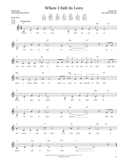 page one of When I Fall In Love (from The Daily Ukulele) (arr. Liz and Jim Beloff) (Ukulele)