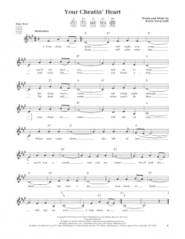page one of Your Cheatin' Heart (from The Daily Ukulele) (arr. Liz and Jim Beloff) (Ukulele)