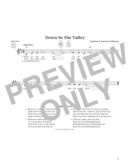 page one of Down In The Valley (from The Daily Ukulele) (arr. Liz and Jim Beloff) (Ukulele)