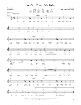 page one of Yes Sir, That's My Baby (from The Daily Ukulele) (arr. Liz and Jim Beloff) (Ukulele)