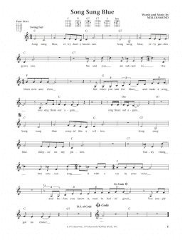 page one of Song Sung Blue (from The Daily Ukulele) (arr. Liz and Jim Beloff) (Ukulele)