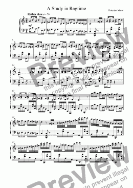 page one of A Study in Ragtime