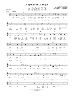 page one of A Spoonful Of Sugar (from The Daily Ukulele) (arr. Liz and Jim Beloff) (Ukulele)