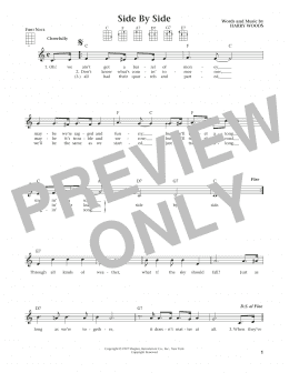 page one of Side By Side (from The Daily Ukulele) (arr. Liz and Jim Beloff) (Ukulele)